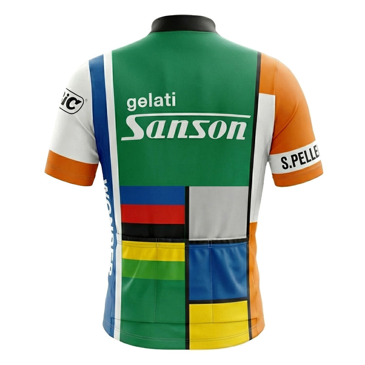 Retro cycling jersey Bic Orange - REDTED 