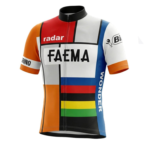 Retro cycling jersey Bic Orange - REDTED 