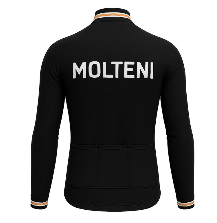 Retro Cycling Jacket (fleece) Molteni - Black