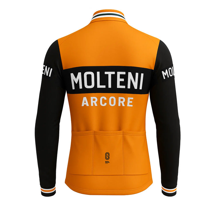 Retro Cycling Jacket (fleece) Molteni - Orange