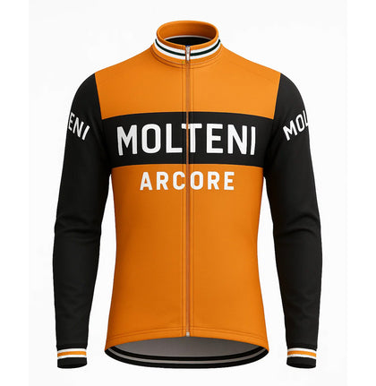 Retro Cycling Jacket (fleece) Molteni - Orange