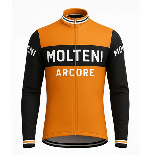 Retro Cycling Jacket (fleece) Molteni - Orange
