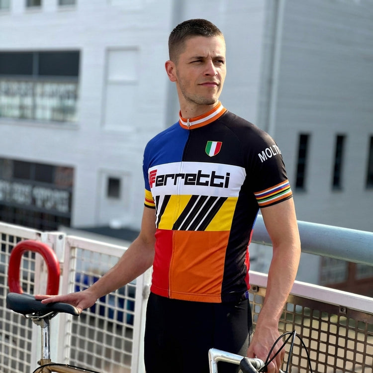Retro cycling jersey Bic Orange - REDTED 