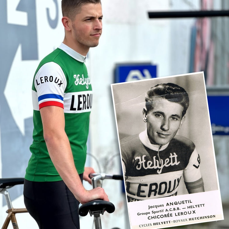Retro Cycling Jersey Helyett Leroux - Green