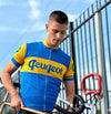 Retro Cycling Jersey Peugeot-Dunlop - Blue/Yellow
