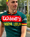 Retro Cycling Jersey Wiel's Groene Leeuw - Red/Green