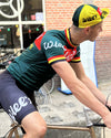 RETRO CYCLING OUTFIT Wiel's Groene Leeuw - Red/Green