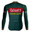 Retro Cycling Jacket (fleece) Wiel's Groene Leeuw LONG SLEEVES - Red/Green