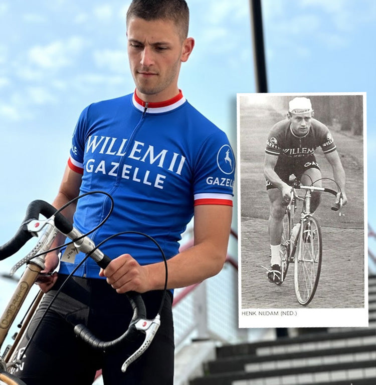 Retro Cycling Jersey Willem II-Gazelle - Blue - Gruppo Sportivo