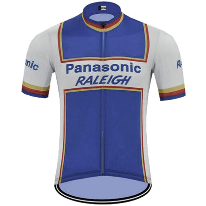 Retro Cycling Jersey Panasonic Raleigh - White/Blue