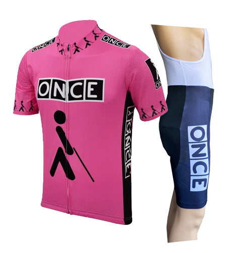 Retro Cycling outfit ONCE - PINk/BLACK
