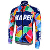 Retro Cycling Outfit Mapei - Jacket (fleece) and long pants - Multicoloured