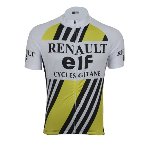 Retro Cycling Jersey Renault-Elf - White/Black/Yellow