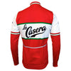 Retro Cycling Outfit La Casera - Jacket (fleece) and long pants - Red