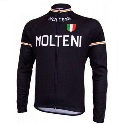 Retro Cycling Jersey Molteni long sleeves - Black