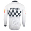 Retro Cycling Jacket (fleece) Peugeot - White