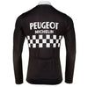 Retro Cycling Jersey Peugeot long sleeves - Black