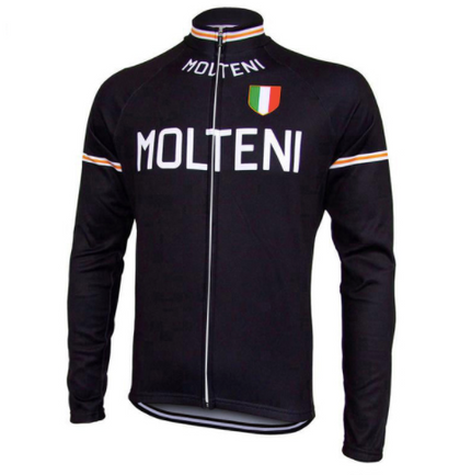 Retro Cycling Jacket (fleece) Molteni - Black