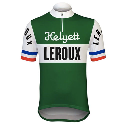 Retro Cycling Jersey Helyett Leroux - Green