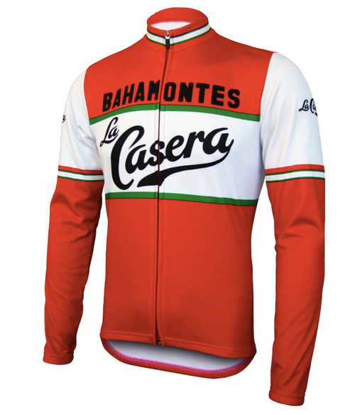 Retro Cycling Jacket (fleece) La Casera - Red
