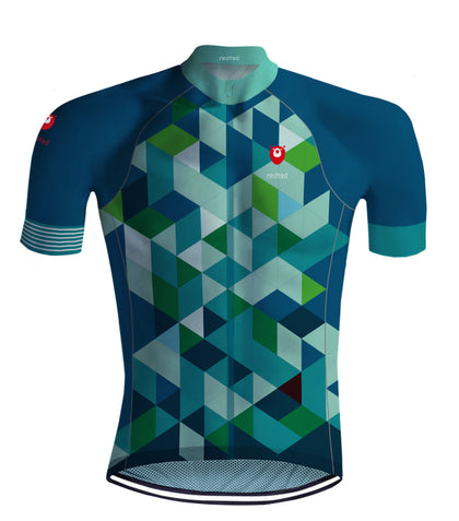 Cycling Jersey - Escher's Cubes Blue/Green - REDTED