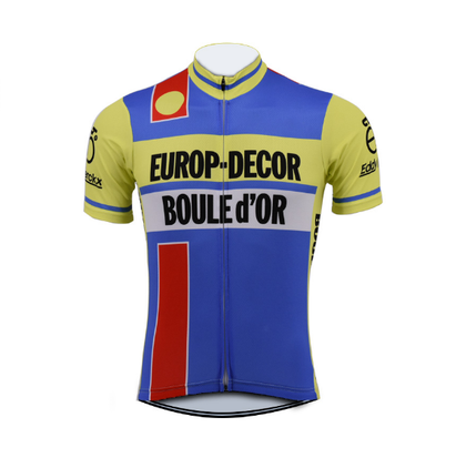 Retro Cycling Jersey Europ-Decor - Yellow/Blue