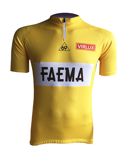 Retro Cycling Jersey Faema - Yellow jersey 1969