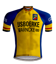 RETRO CYCLING JERSEY Ijsboerke Warncke Yellow - REDTED