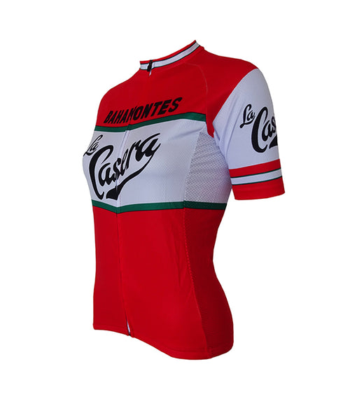 Retro Cycling Jersey Woman La Casera - Red