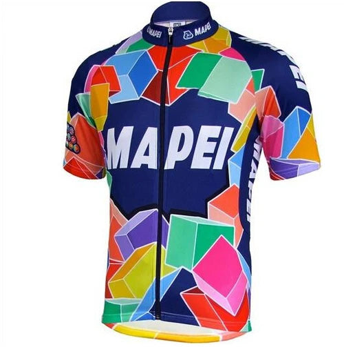 Retro Cycling Jersey Mapei - Multicoloured