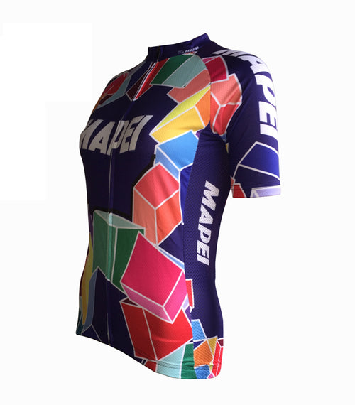 Retro Cycling Jersey Women Mapei - Multicolour
