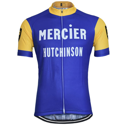 Retro Cycling Jersey Mercier Hutchinson - Blue/Yellow