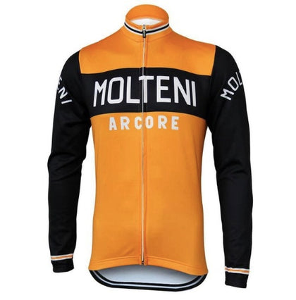 Retro Cycling Jersey Molteni long sleeves - Orange