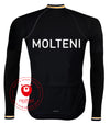 Retro Cycling jersey Molteni long sleeves Black - REDTED