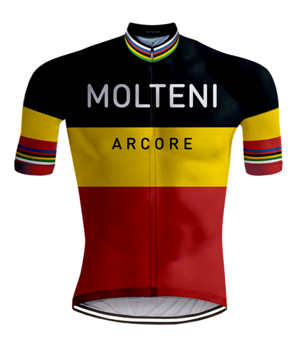 Retro cycling jersey Belgian Champion Molteni - REDTED 