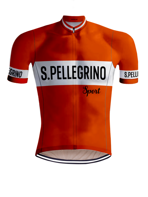 Retro Cycling Jersey San Pellegrino Orange - RedTed