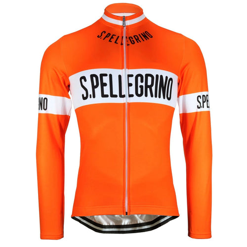 Retro Cycling Jacket (fleece) Pellegrino - Orange