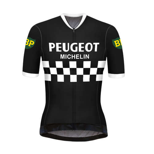  Retro women cycling jersey Peugeot Black/White - REDTED