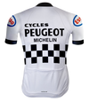 Retro cycling Jersey Peugeot White/black - REDTED