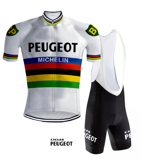 Retro cycling Outfit Peugeot Rainbow - REDTED