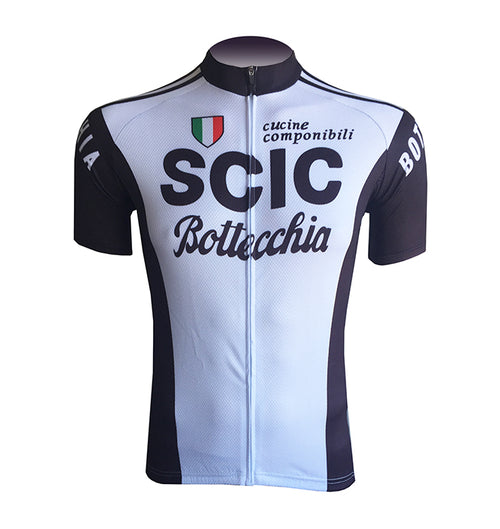 Retro Cycling Jersey Scic - Black/White