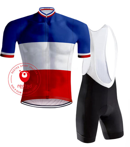 Retro cycling outfut French Champion Tricolore - REDTED