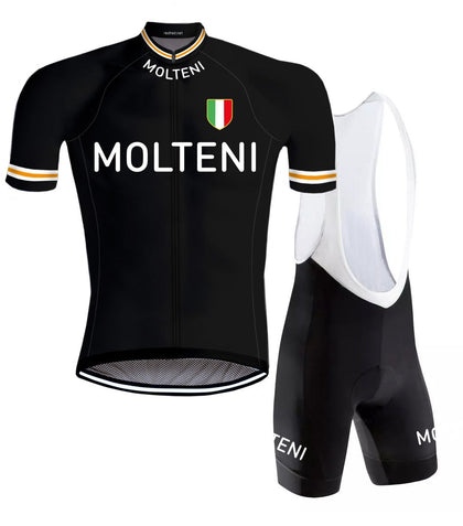 Retro cycling outfit Molteni Black - REDTED