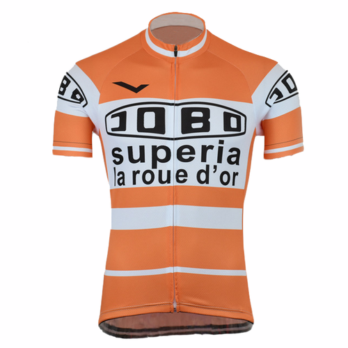 Retro Cycling Jersey Jobo Superia - Orange/White