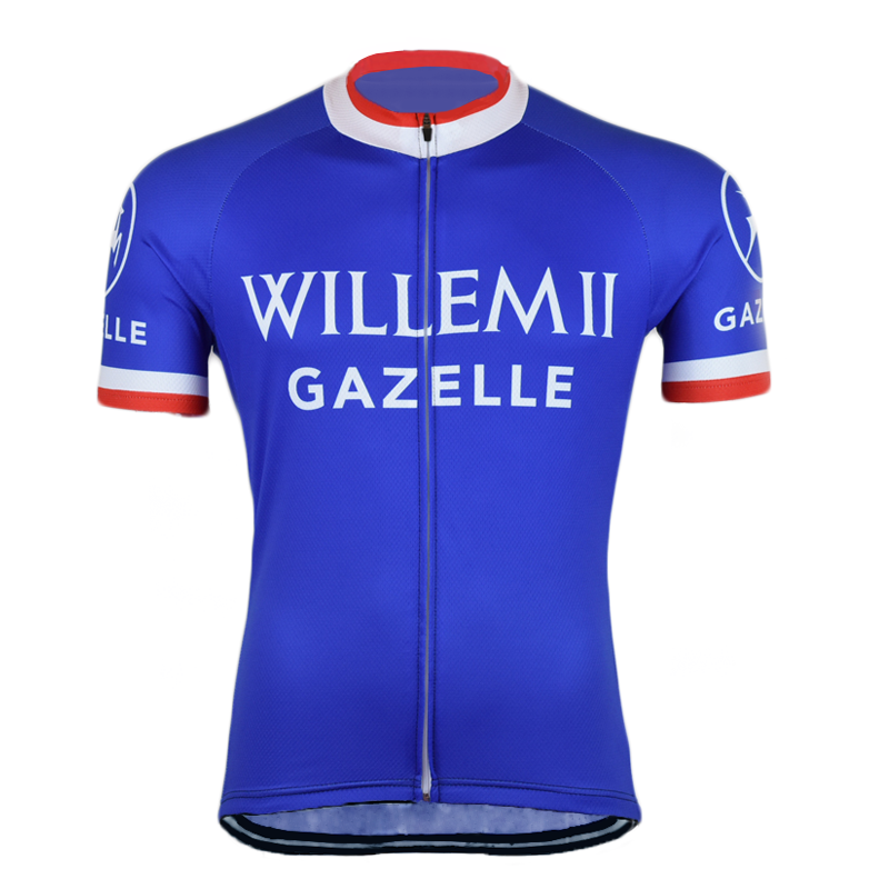 Retro cycling jerseys Retro Cycling Jersey Willem II Gazelle Blue