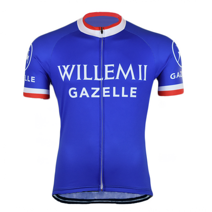 Retro Cycling Jersey Willem II-Gazelle - Blue